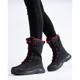 Women's lace-up trekking shoes DK waterproof black 1