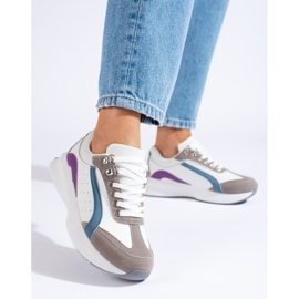 Women's Shelovet multicolored sneakers white 1