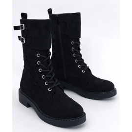 Bradys Black openwork ankle boots 1