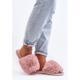 Women's slippers with fur, pink Vienitta 1