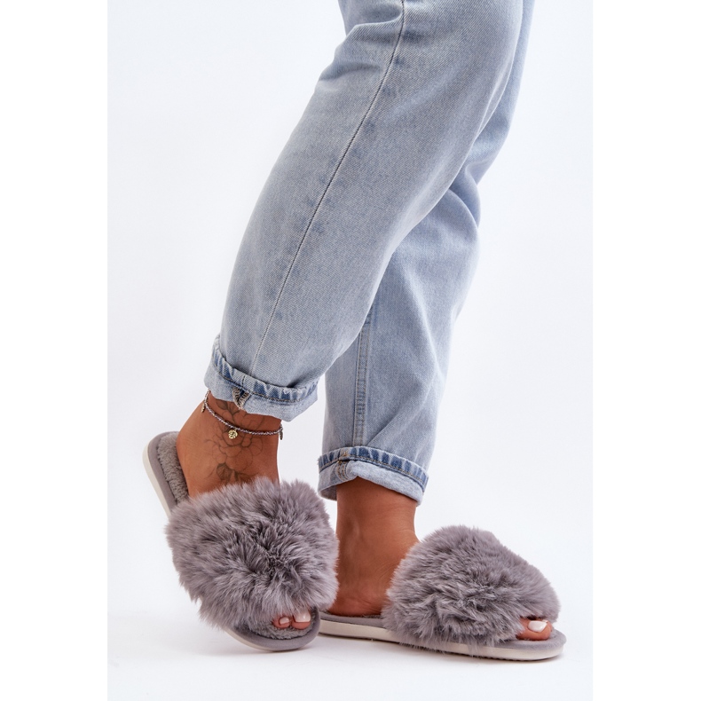 Women's Slippers With Fur Gray Vienitta grey 1