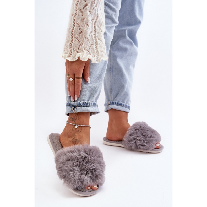 Women's Slippers With Fur Gray Vienitta grey 2