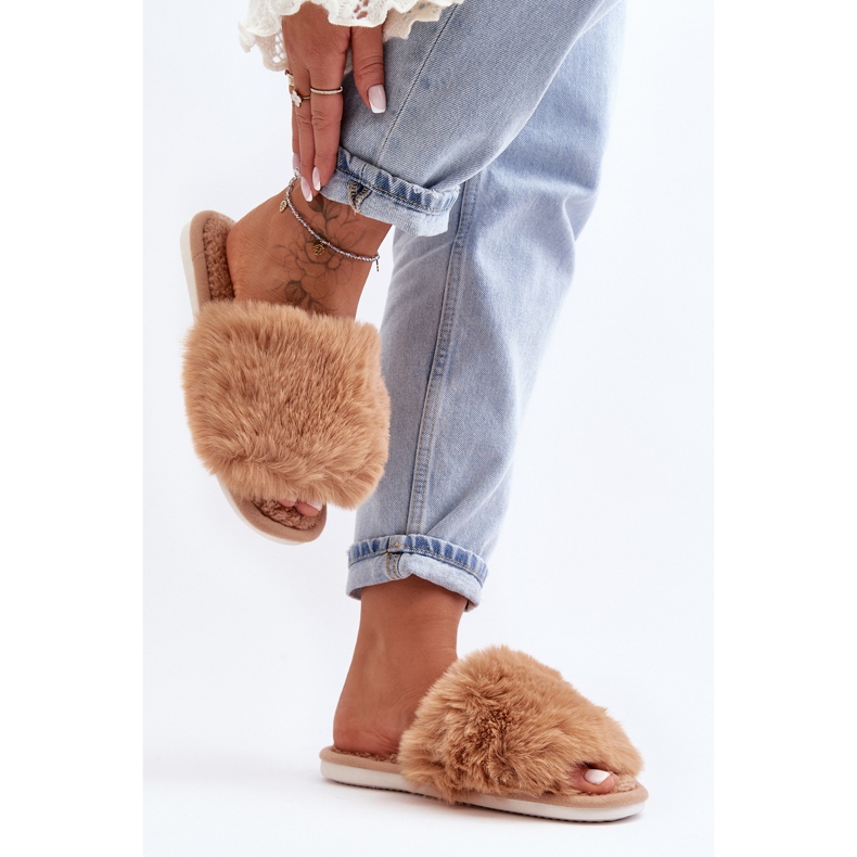 Beige Women's Slippers With Fur Vienitta 1 Beige Women's Slippers With Fur Vienitta 1