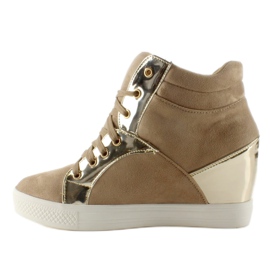 AT-0593-L Khaki suede sneakers brown yellow 1