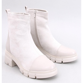 Olson Beige wide-heeled ankle boots 1