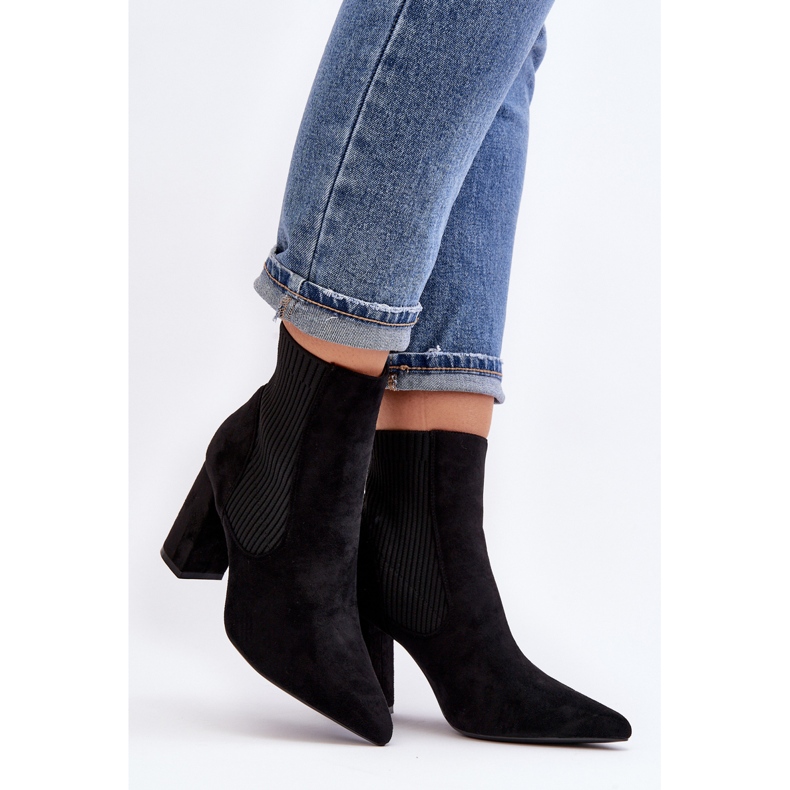 Women's High Heel Ankle Boots Black Tapara 1