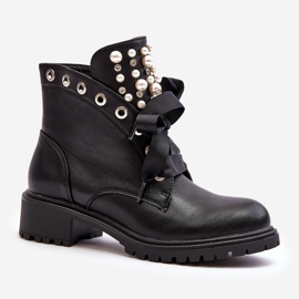 Decorated Women's Boots With Zipper Black Elonte 2