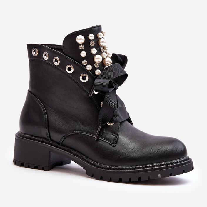 Decorated Women's Boots With Zipper Black Elonte 2