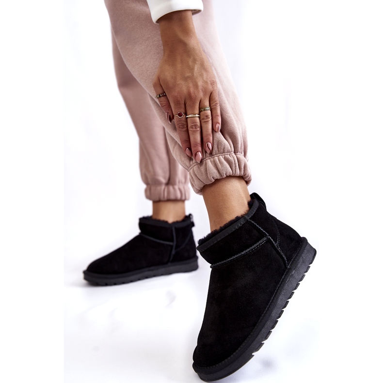 Women's suede low insulated snow boots black 2 Women's suede low insulated snow boots black 2