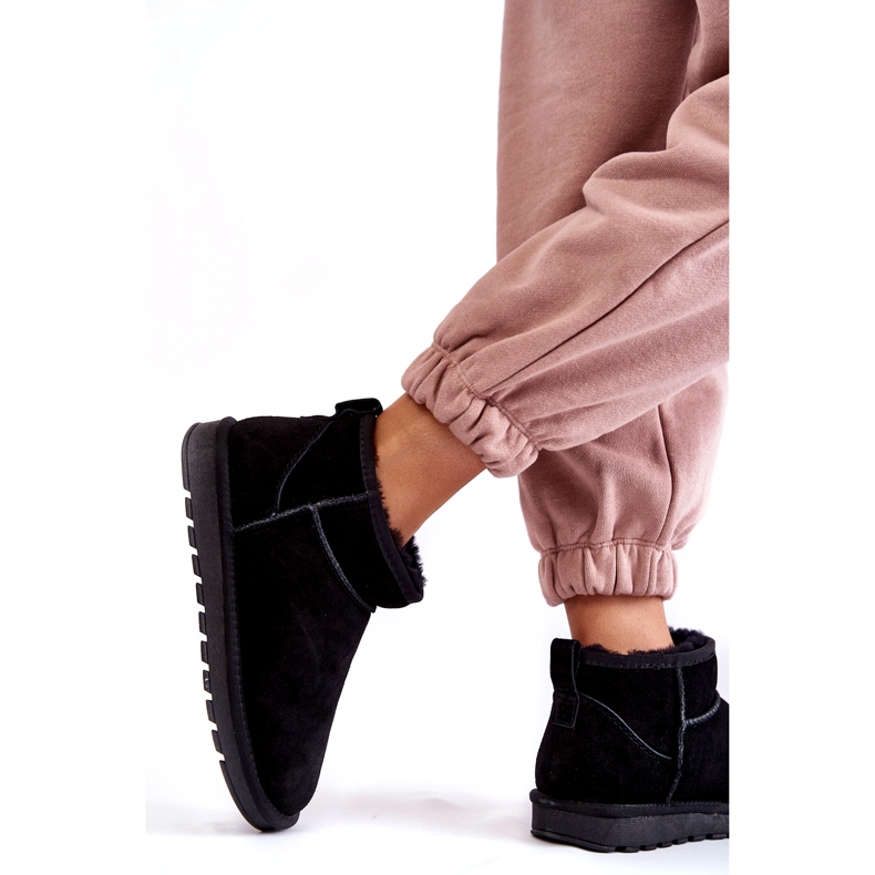 Women's suede low insulated snow boots black 4 Women's suede low insulated snow boots black 4