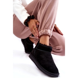 Women's suede low insulated snow boots black 6 Women's suede low insulated snow boots black 6