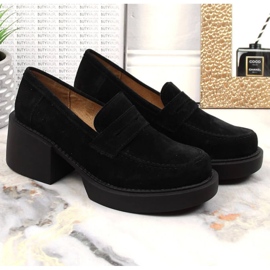 Filippo W DP4685/23 leather high-heeled moccasins black 2