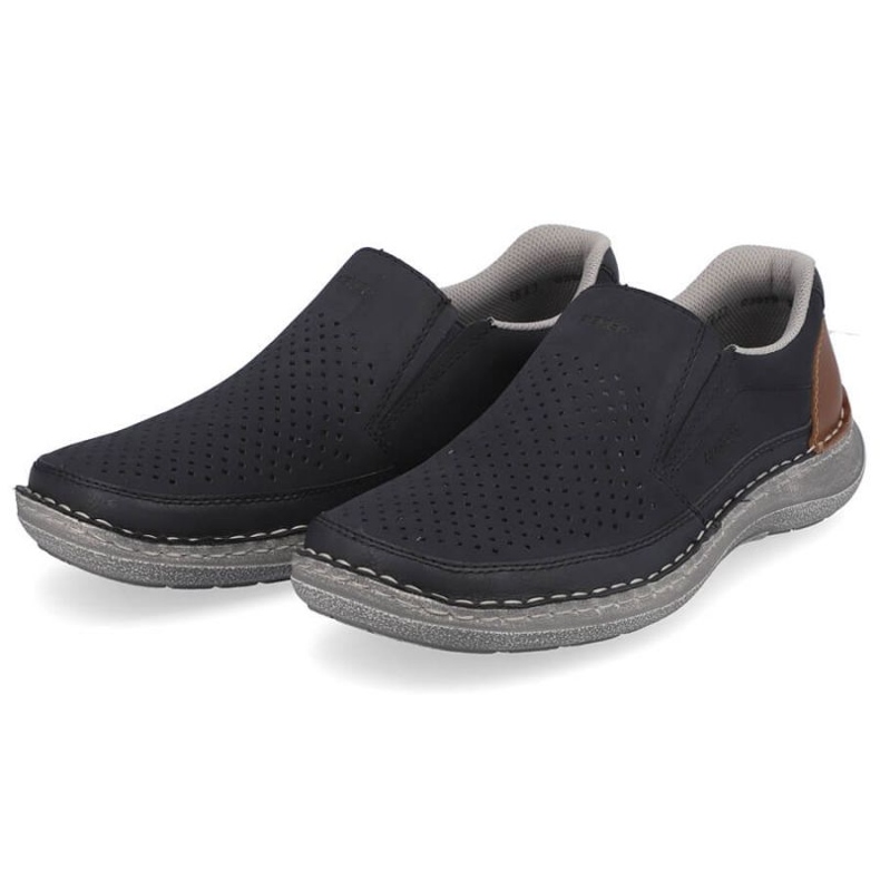 Comfortable Rieker M RKR579 openwork shoes, navy blue 2