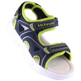 McKinley McKeylor Jr JAN229B Velcro sandals, navy blue and green 1