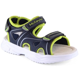 McKinley McKeylor Jr JAN229B Velcro sandals, navy blue and green 2