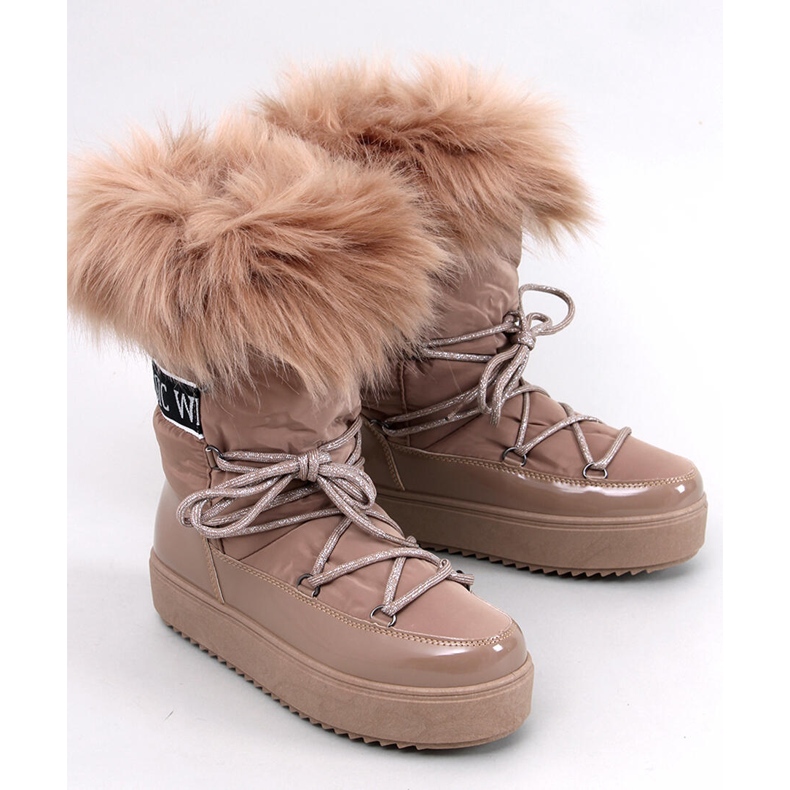 Kendals Khaki fur snow boots beige 1