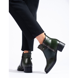 Dark green women's ankle boots from Vinceza 1