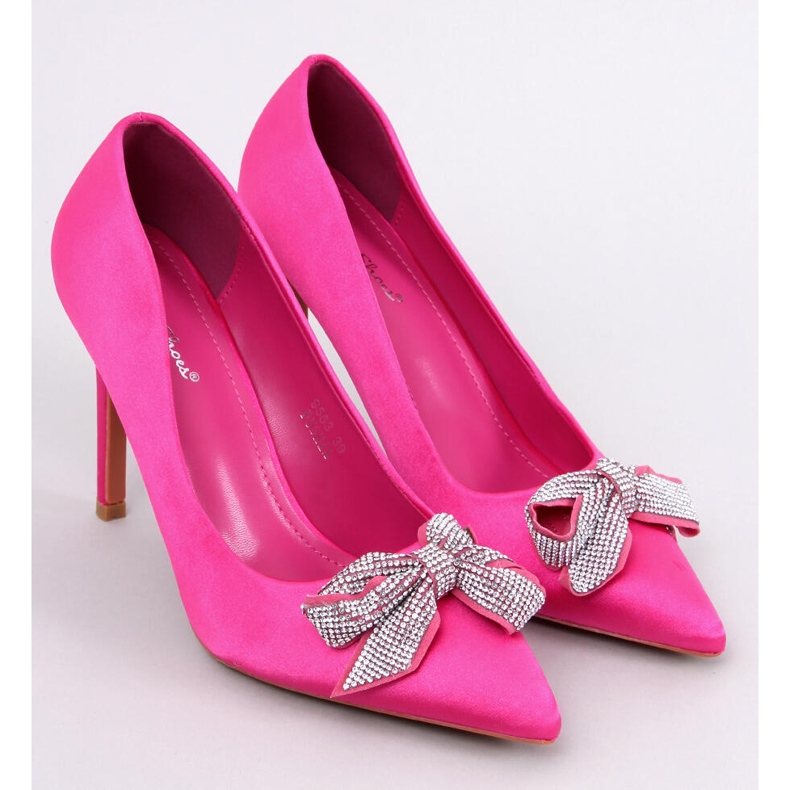 Satin pins with a bow Trini Fuchsia pink 1