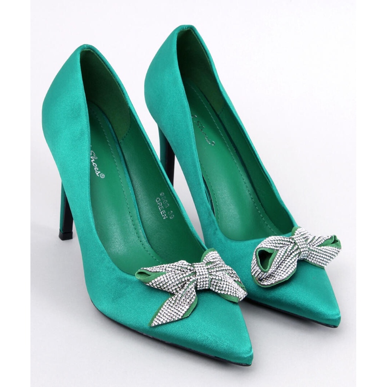 Trini Green satin bow heels 1