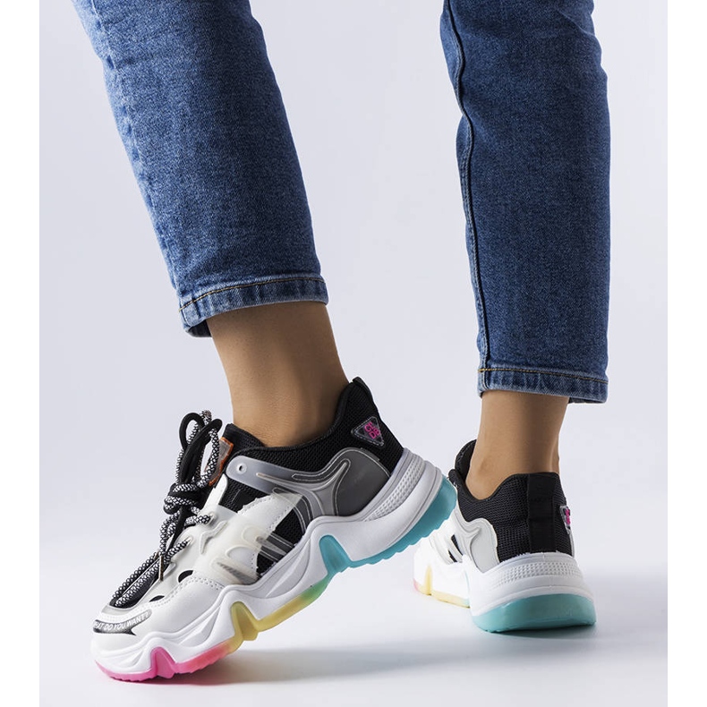 Black sneakers in mixed materials from Grondin 1