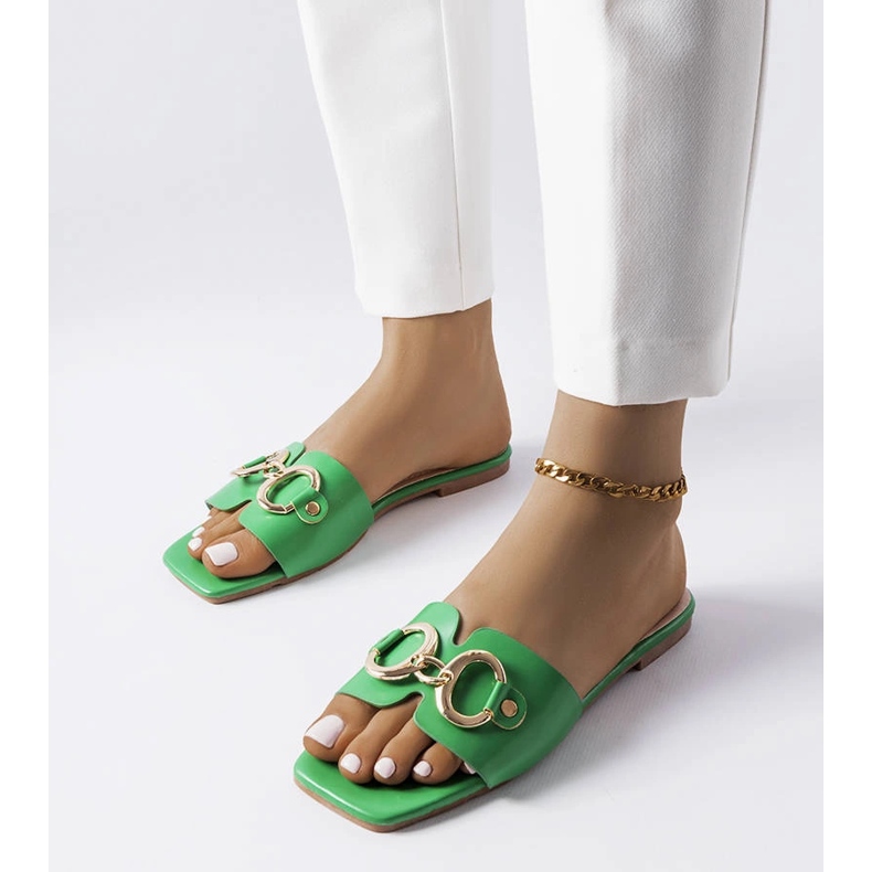 Green elegant slides with chain from Corbin 1