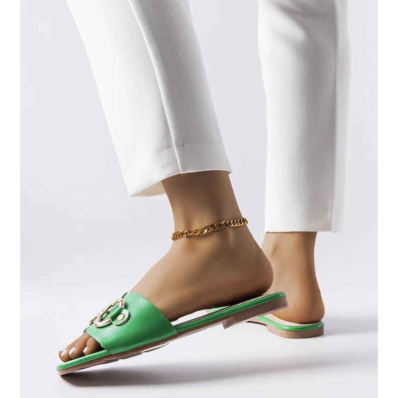 Green elegant slides with chain from Corbin 2