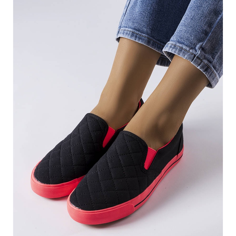 Black quilted slip-on sneakers from Balsamo 1