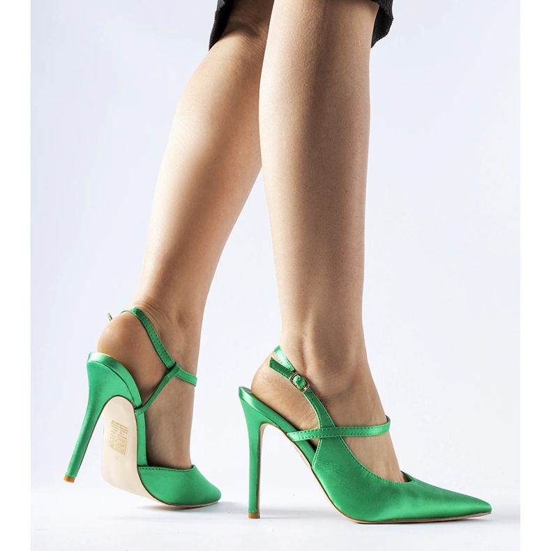 Green open heel Aquilone high heels 1