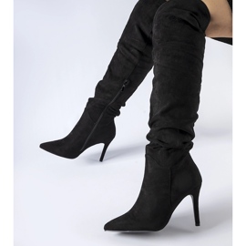 Black long boots with a high heel from Joppo 1