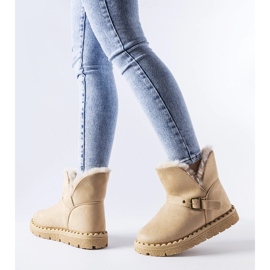 Beige insulated snow boots with a cutout from Monal 1