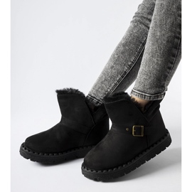 Black insulated snow boots with a Monal cutout 1 Black insulated snow boots with a Monal cutout 1