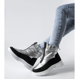 Silver and black insulated Controni snow boots 1