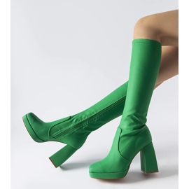 Green matte high-heeled boots from Sycamore 1