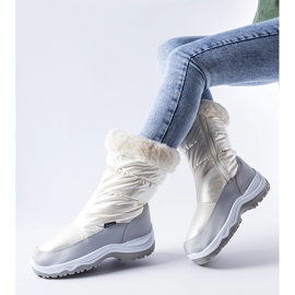 Pearl-gray Tronzano insulated snow boots white 1