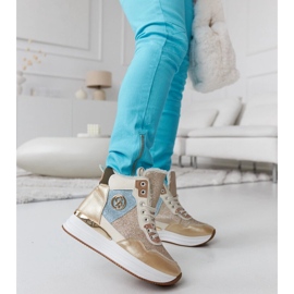Deleon gold insulated sneakers with glitter golden 2