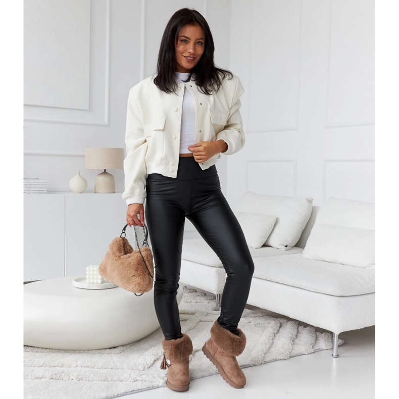 Brown Geradino snow boots lined with fur 1