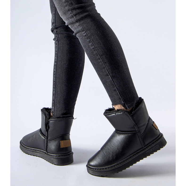 Black insulated Kaufman eco-leather snow boots 1