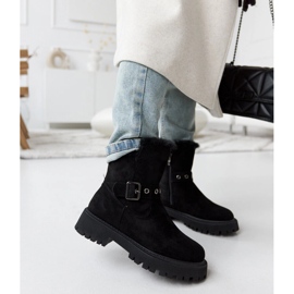 Black insulated Arturo eco-suede boots 2
