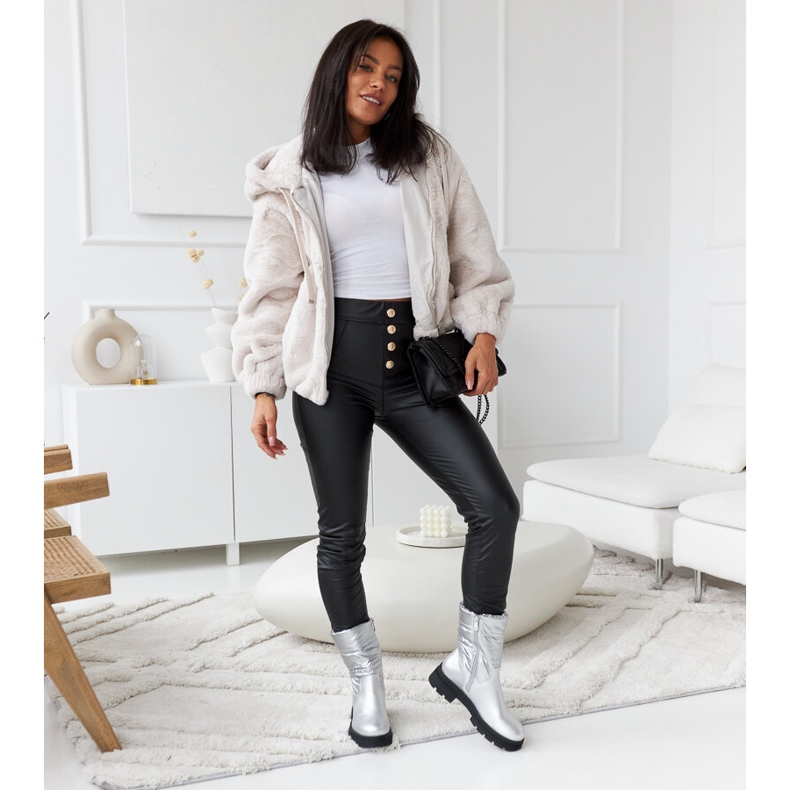 Silver insulated ankle boots with Malvaro quilting 2