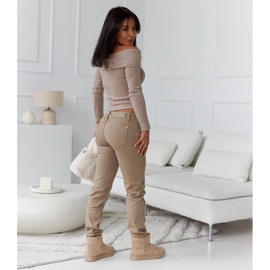 Beige insulated short snow boots from Menaggio 1