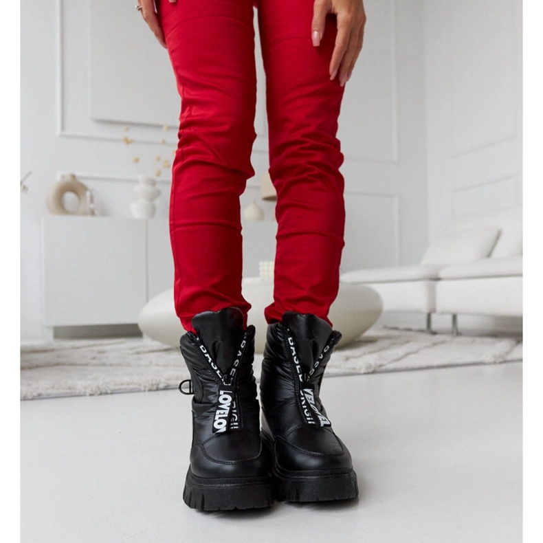 Black insulated snow boots with Eulalia inscriptions 1