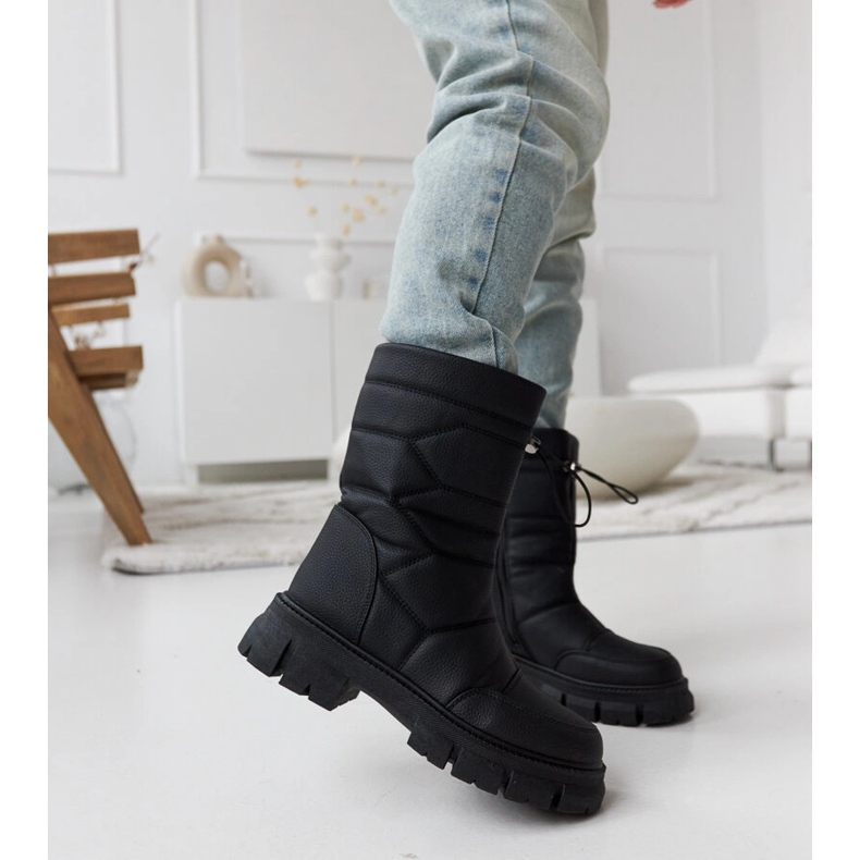 Black insulated eco-leather boots H602 2