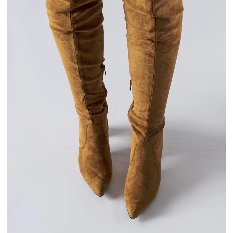 Brown insulated high-heeled boots by Spencer 2