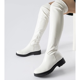 White long boots with a dark Sisson sole 1