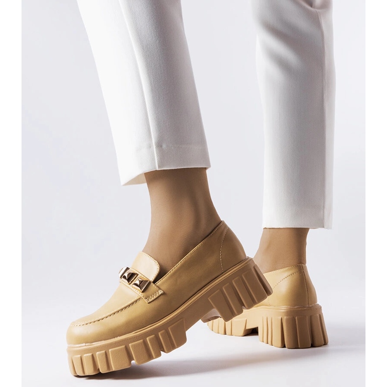 Beige Frisco platform loafers 1 Beige Frisco platform loafers 1