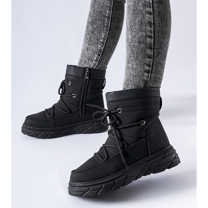 Black matt Jamison insulated snow boots 1