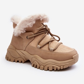 Women's Trapper Boots With Fur, Beige Cresandi 1 Women's Trapper Boots With Fur, Beige Cresandi 1