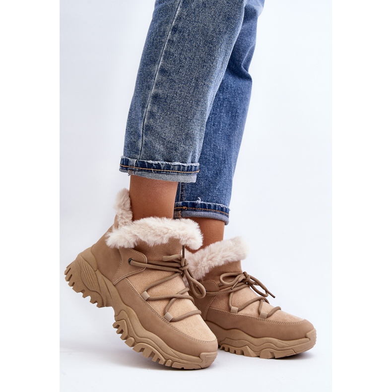 Women's Trapper Boots With Fur, Beige Cresandi 2 Women's Trapper Boots With Fur, Beige Cresandi 2