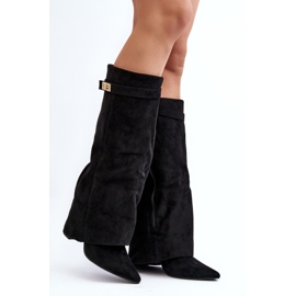 Women's Over-the-Knee High Heel Boots Black Portora 1