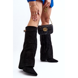 Women's Over-the-Knee High Heel Boots Black Portora 2